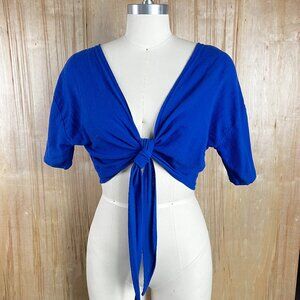 Royal Blue Wrap Crop Top (no brand tag)